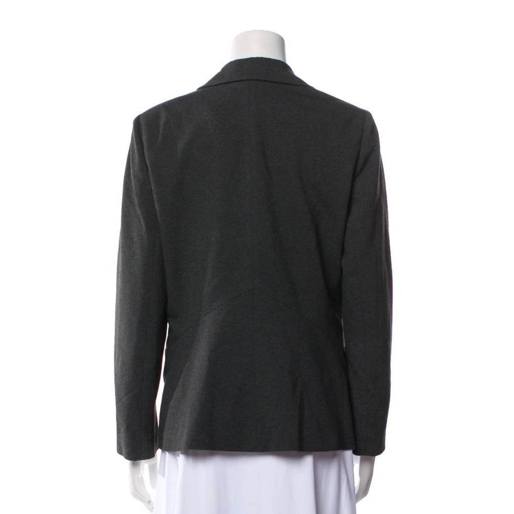 Lafayette 148 Blazer Women 8 Grey Excellent Zip‎ Flap Pocket Viscose Stretch - Picture 3 of 3